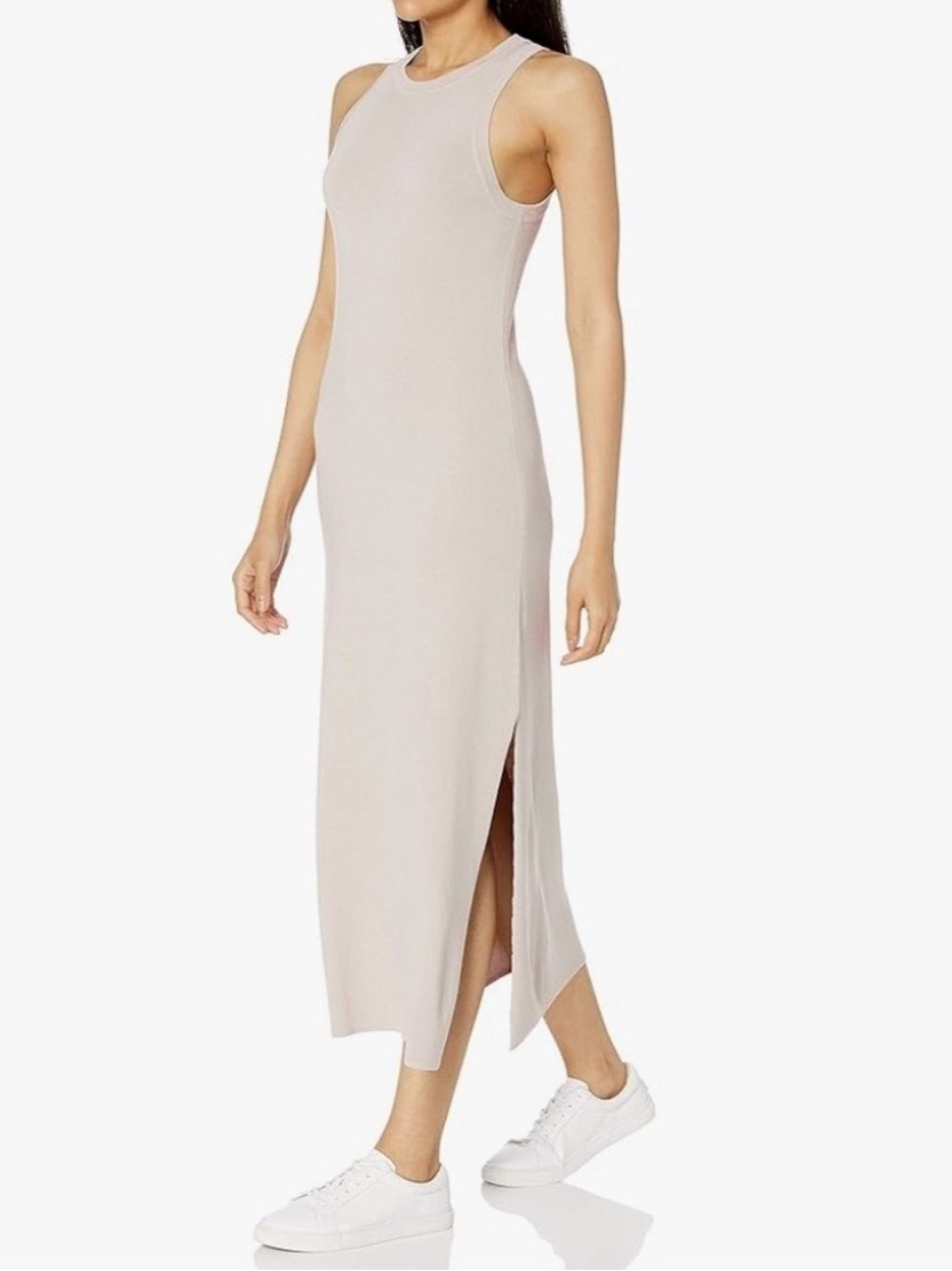 The Drop Gabriella Sleeveless Side Slit Grey Dress Small